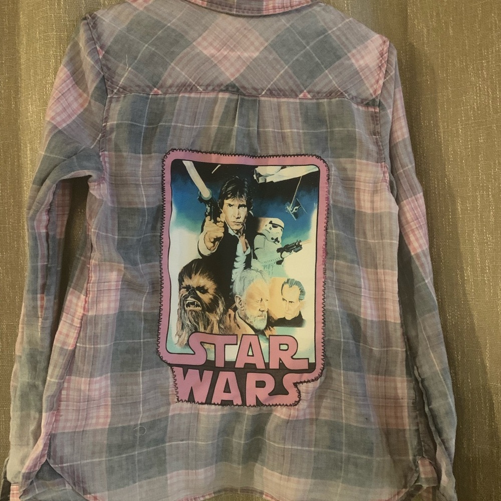 Maurices Kids Plaid Button Down Shirt - Pink and Blue